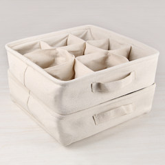 Japanese cotton underwear with portable storage box bra underwear socks classification grid basket finishing Nine lattice with handle