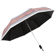 2017 new products Kobold simple striped umbrella, anti ultraviolet female umbrella, light three folding fashionable umbrella KM3758-001 simple stripe