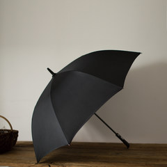 朴房 男士超大长柄直柄自动雨伞 防风商务晴雨伞纯黑创意两人伞