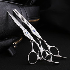The new western gull scissors salon professional flat cut tooth Shear Thinning Shears Barber Scissors combination suit bangs The white bird 6 flat cut