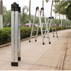 Three step household multifunctional ladder, folding herringbone ladder, loft ladder, thickening aluminum alloy joint ladder It's about 1.25 meters after folding