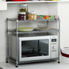 Microwave oven shelf 55CM wide silver bamboo tube, kitchen shelf 3 shelf, storage storage oven three shelf silvery