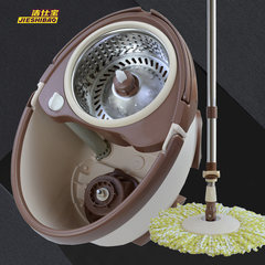 Jie Shi Bao hand pressure double drive rotary mop automatic stainless steel household mop mop mop mop bucket For 3 days only 2 Metal basket Reinforced bar + plastic disc