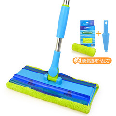 Lazy flat mop mop clamp type household wooden floor tile wiping towel mop mop clip holder Sky blue