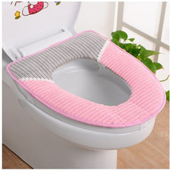 Toilet seat thickening zipper, toilet cover, toilet seat ring, waterproof toilet seat cushion, winter thickening toilet pad Rainbow sticker blue