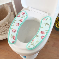 Toilet mat, paste type toilet seat, toilet seat, toilet seat, seat, rose coral velvet, toilet sets repeatedly used Rose Blue