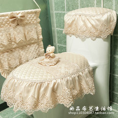Three seat sets of high grade zipper toilet bowl, U type Champagne flower (excluding hanging bags)