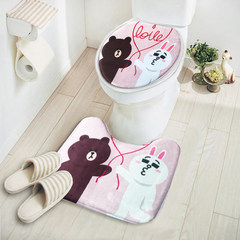 Cartoon garden toilet cushion, U shape pad, warm fashion seat ring cover, U type ground cushion package mail Minnie rabbit (combination)