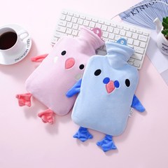 Cute plush bag filled with hot water irrigation water warm water bag PVC water proof rubber dysmenorrhea cartoon washable Cartoon duckling 800ML
