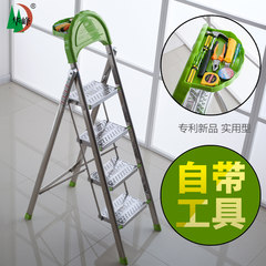 Huafeng stainless steel thickening domestic folding ladder project, four or five step ladder ladder stairs, single side straight ladder brown