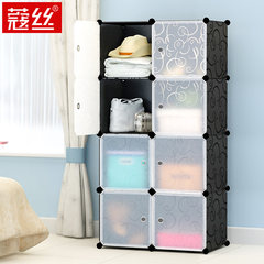Silk cabinet, plastic multi layer wardrobe, baby storage box, free combination drawer type cabinet, storage cabinet 8 grid green Hot blast