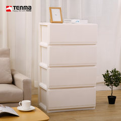 Tianma Tenma Japan plastic drawer collection cabinet, children's clothing cabinet, living room, bedroom locker 4 Deep type three layer cabinet white