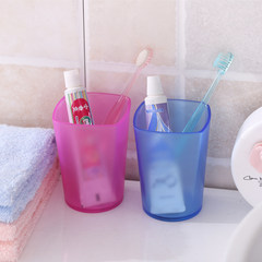 加厚磨砂透明塑料洗漱杯创意情侣漱口杯牙缸杯浴室牙刷杯刷牙杯子 红色