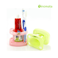 Japan imports 5 hole tooth brush rack, toothpaste rack, bathroom storage rack Pink