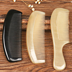 Large natural anti-static comb hair comb horns genuine white yellow thick hand massage comb comb Black cattle moon shape