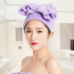 珊瑚绒强力吸水干发帽女士包头巾加厚速干浴帽成人干发巾洗头毛巾 紫色