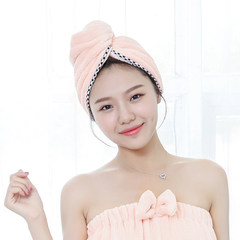 Buckle coral velvet towel dry hair cap soft absorbent towel dry hair cap thickened fast dry turban shipping Khaki