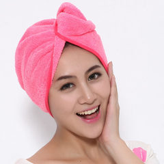 Dry hair cap absorbent towel dry hair thick long hair dry towel to rub the hair speed fine fiber towel cap in Baotou Pink