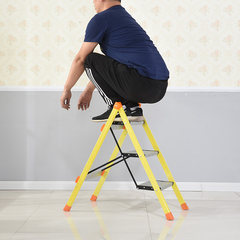 The domestic folding ladder insulation ladder like fiberglass insulation ladder three step stool Aluminum Alloy pedal ladder yellow