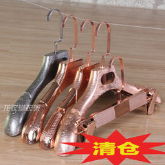 Bright plastic hanger, flat hook hanger, lady rose golden clothing store show hanger 1 203+ rose gold chain clip