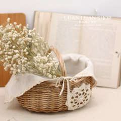 American country Mini rattan hand basket delicacy photography props bread basket room storage basket Primary colors