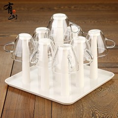 Creative plastic cup holder cup rack drain draining plate glass cup rack drainboard Single plastic cup holder
