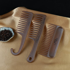 The new Morocco oil incense large wide tooth comb hair comb teeth plastic anti-static straight hair Olive green oil bending handle