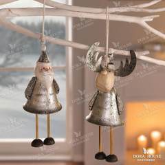 DORAHOUSE出口圣诞节麋鹿圣诞老人装饰品礼物挂件挂饰 儿童房摆饰