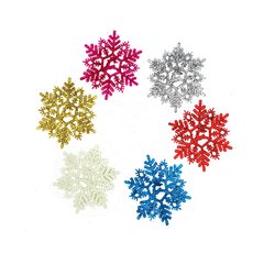 Christmas tree Christmas ornaments color stereo snowflake Sequin powder snowflake 6 colour