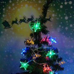 Christmas tree ornaments flash lamp string Festival Outdoor Decor lamp deer stars scene layout LED small lantern Color