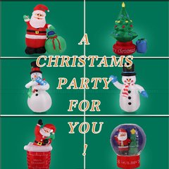 2.4 meters inflatable Santa Snowman inflatable Christmas decorations gifts scene layout props 1.8m chimney Santa Claus