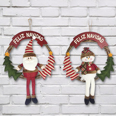 Christmas garlands, Christmas decorations, rattan rings, gift wreaths, Christmas tree fittings, English wind garlands Christmas Snowman