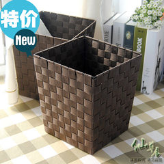 [home found] simple no lid trash cans, garbage basket, basket, storage basket, square basket Dark brown
