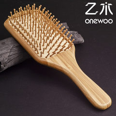 E-more bamboo plate comb comb comb comb cushion airbag massage hair comb household anti-static bag mail [square] bamboo comb + bag bag