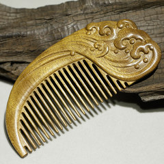 Ebony wood comb Phoebe portable massage comb anti-static anti off gifts green ebony comb lettering