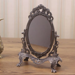 American style retro dressing mirror, European style alloy, ancient tin color mirror, metal mirror, creative craft table mirror