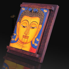 Thailand features crafts handmade painting makeup wall mirror mirror decoration decoration to Buddha Trumpet (16*16cm)