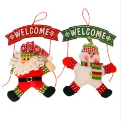 Christmas decorations, Christmas wreath of Christmas Christmas Wreath cloth doll door hanging door hanging plate Snowman