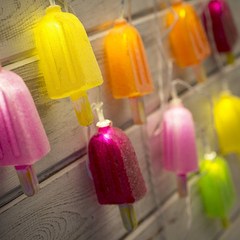Export ice cream popsicles LED lamp string string personality decorative lamp Christmas lantern battery supplies Plug in 5 meter 40 light is always bright or Flash adjustable