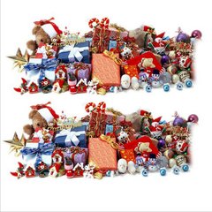 The Christmas tree decorated Christmas tree ornaments package package matching Christmas decorations gift no tree