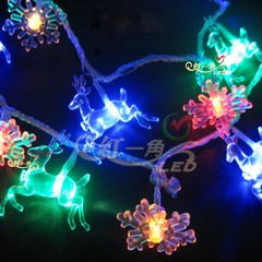 Christmas snowflake lights Christmas tree ornament reindeer elk deer LED holiday lights LED lights flashing light Color