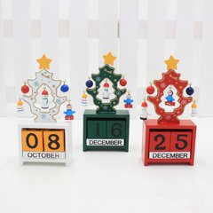 Christmas tree ornaments creative calendar wooden Christmas tree Christmas decorations blocks of children's English learning Red one