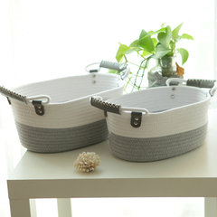 New environmental protection two piece cotton basket, sundry basket, desktop basket, fabric basket, woven storage Gray tuba