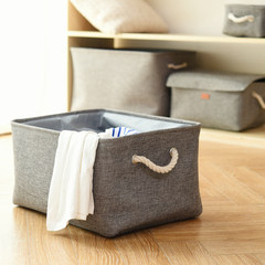 Youfei Na storage box cloth cover jute canvas bag clothes toy storage box box Trumpet 25*20*15 Golden Flax