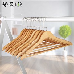 Wooden clothes hanger, adult clothing store, children's clothes, wooden clothes, wooden clothes rack, clothes rack 5 Pants clip upgrade retro style - Walnut 5 Pack