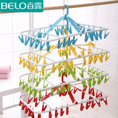 Multi purpose plastic hanger, sock rack, underwear pants, diaper clip, multifunctional clip, 32 clip rack 1 yellow