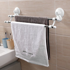 Shuangqing strong stainless steel sucker towel rack bathroom double towel bar towel rack towel 60CM 40CM