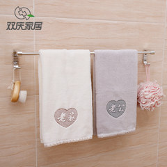 Double suction type aluminum space bathroom towel rack single bar towel bar perforation free toilet towel hanging rod Pendant Single rod [hole free, no rust]