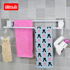 Buy a gift of imported deHub vacuum suction double bathroom bathroom towel rack towel hanging rod