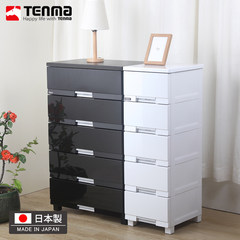 Japan imported Pegasus Tenma mirror luxury drawer type storage cabinet cabinet drawers plastic clothes 5 Black silk (wide 55cm)